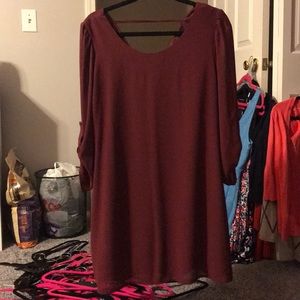 Chiffon maroon dress